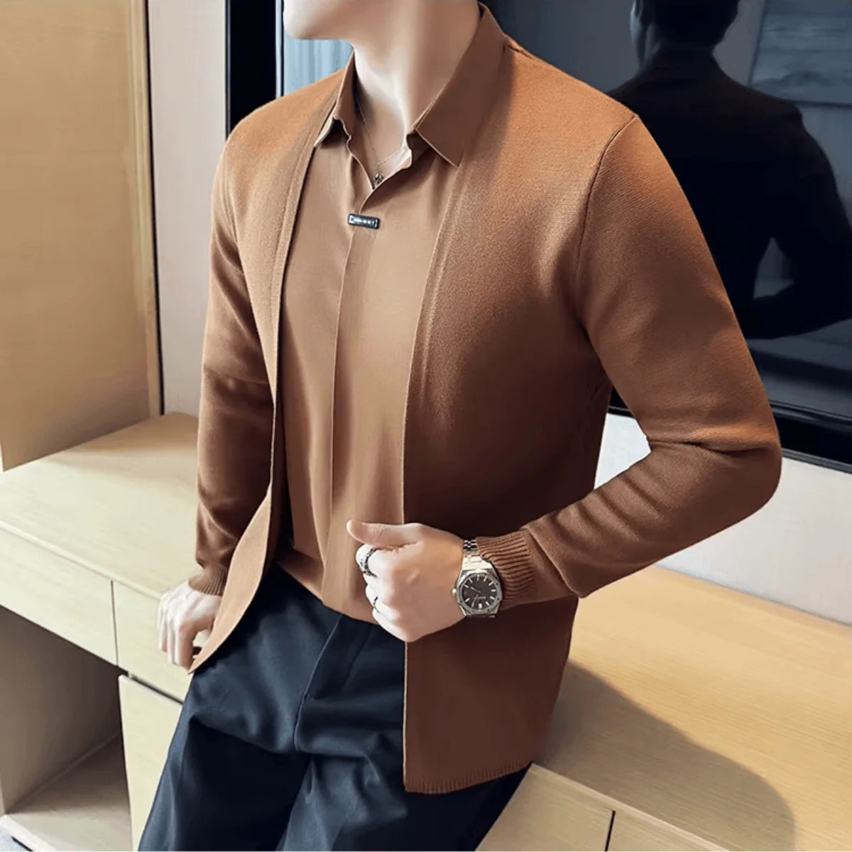 Layer™ – 2-in-1 Shirt with Cardigan Effect