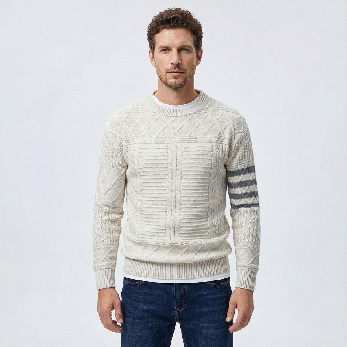 Warren Cable Crewneck Sweater | Lupi