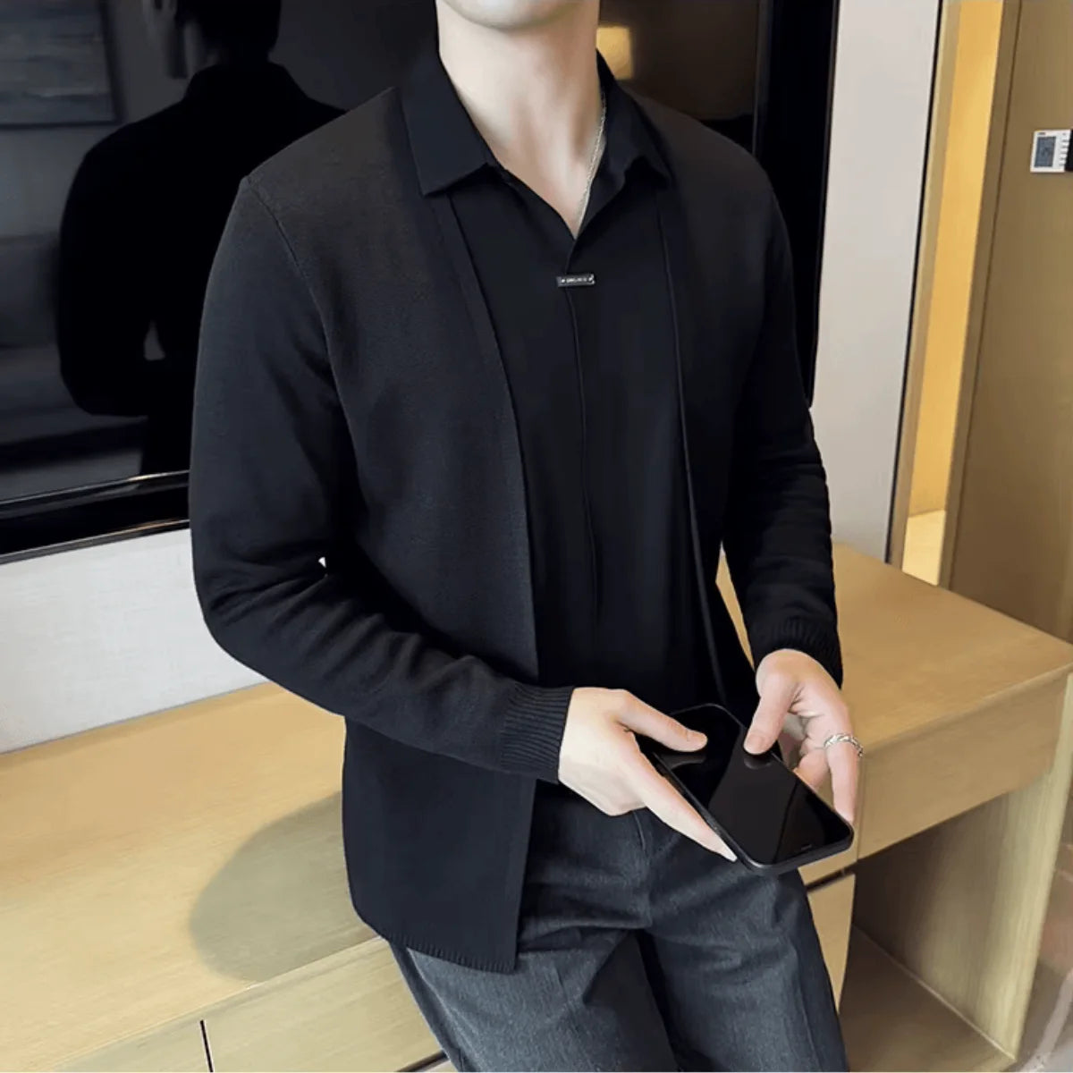 Layer™ – 2-in-1 Shirt with Cardigan Effect