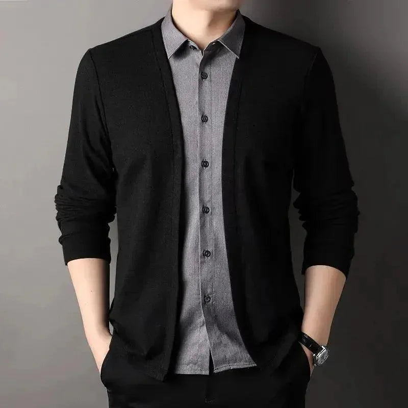 Cardigan Illusion™ – 2-in-1 Layered Shirt & Cardigan