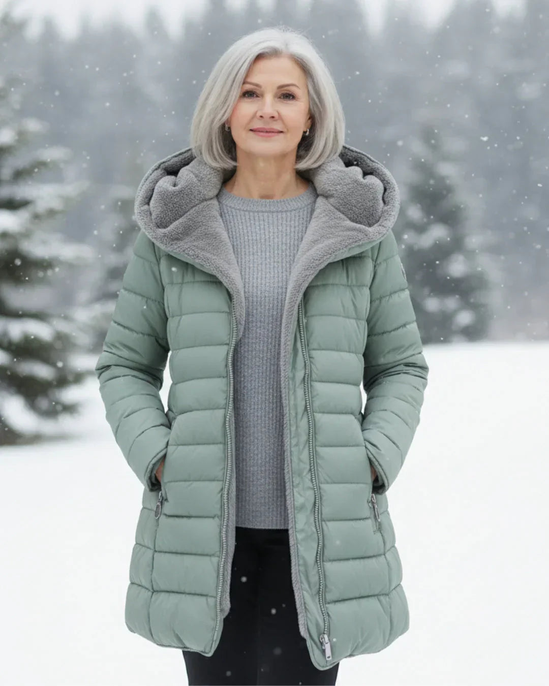 Olivia™ – Insulated Winter Jacket with Sherpa Hood