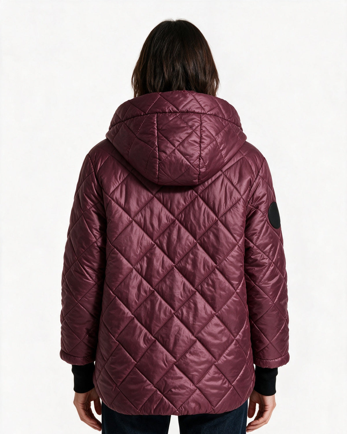 Ainsley puffer jacket in Burgundy, back