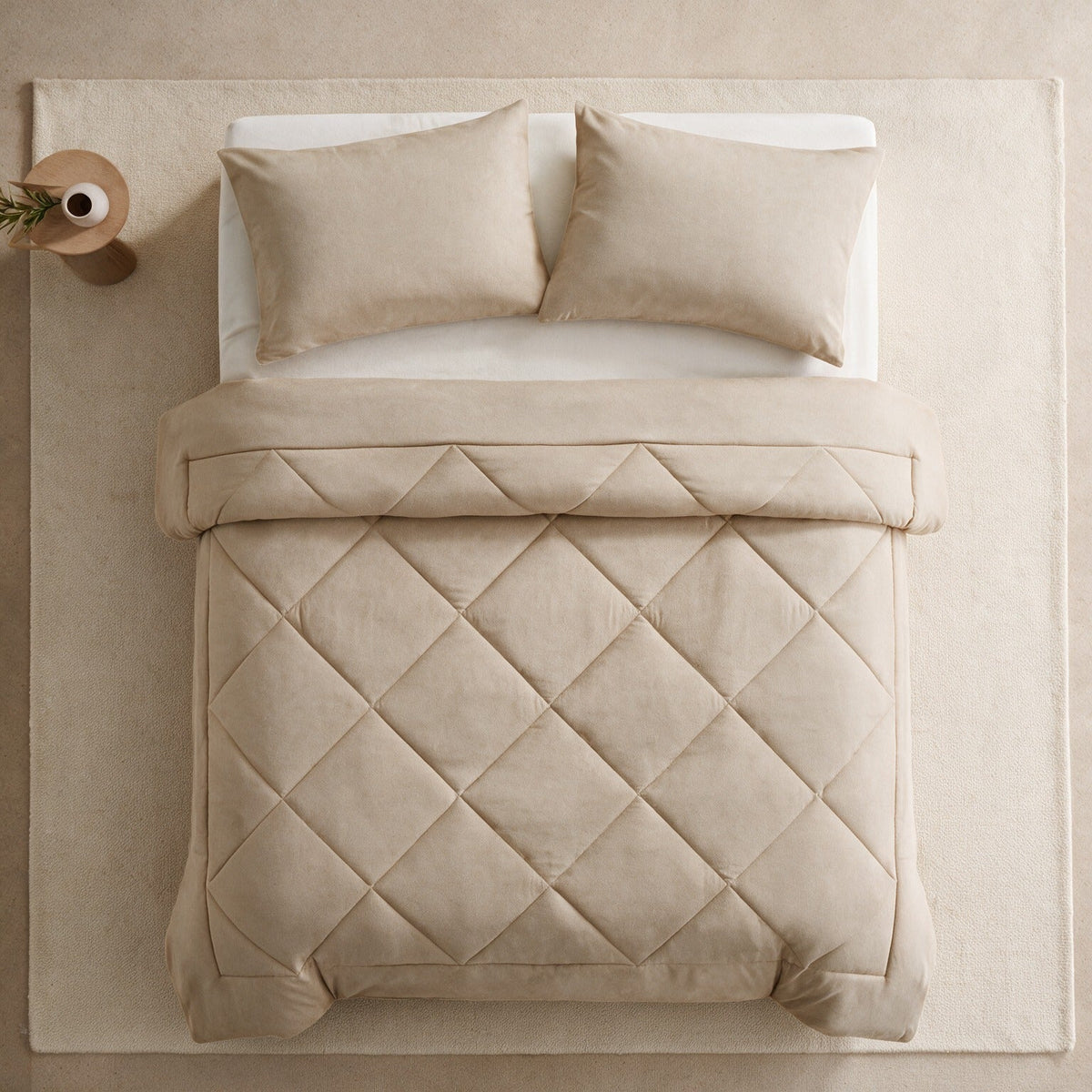 EverSleep All-Season Duvet in Beige, seen from above