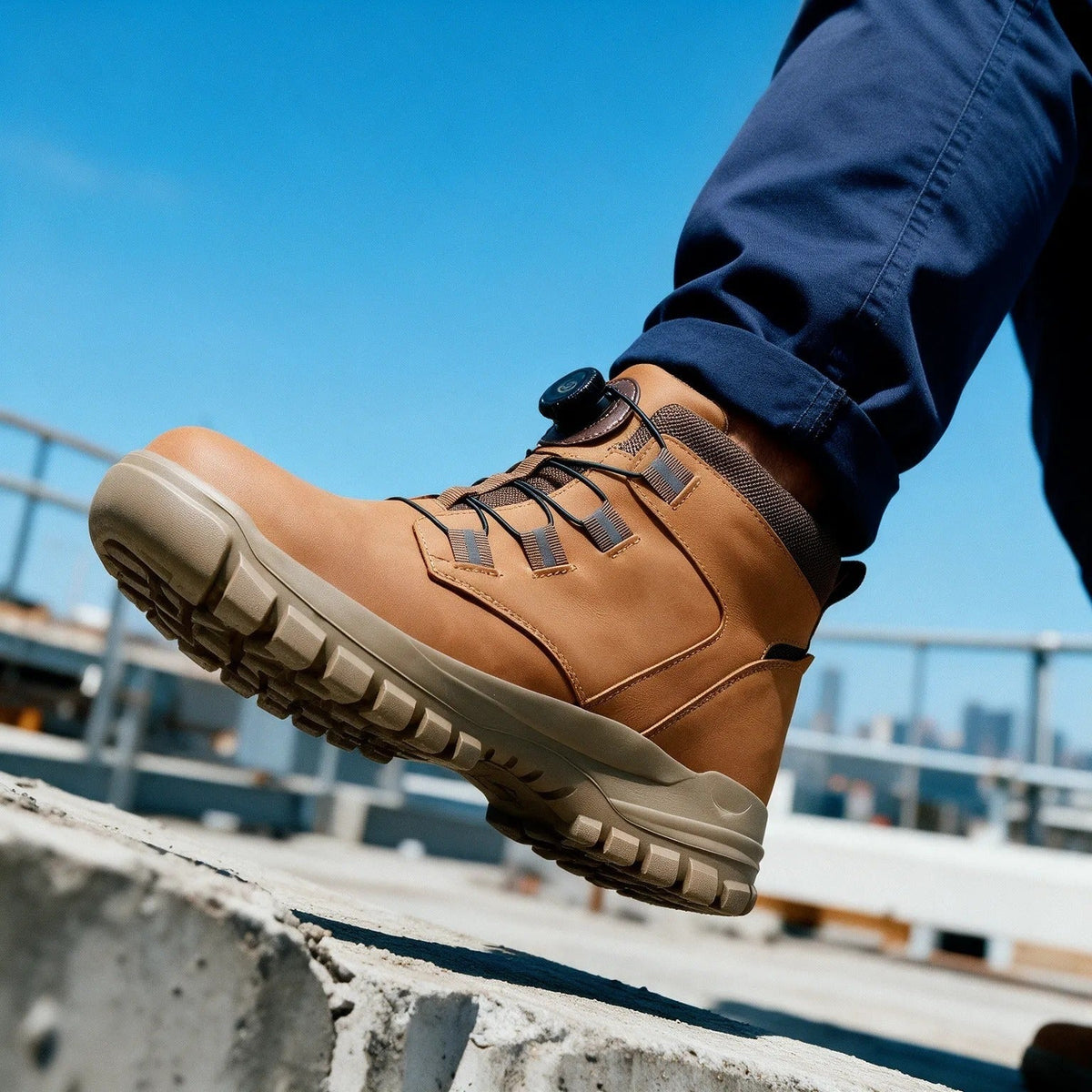 Titan safety boot on a step