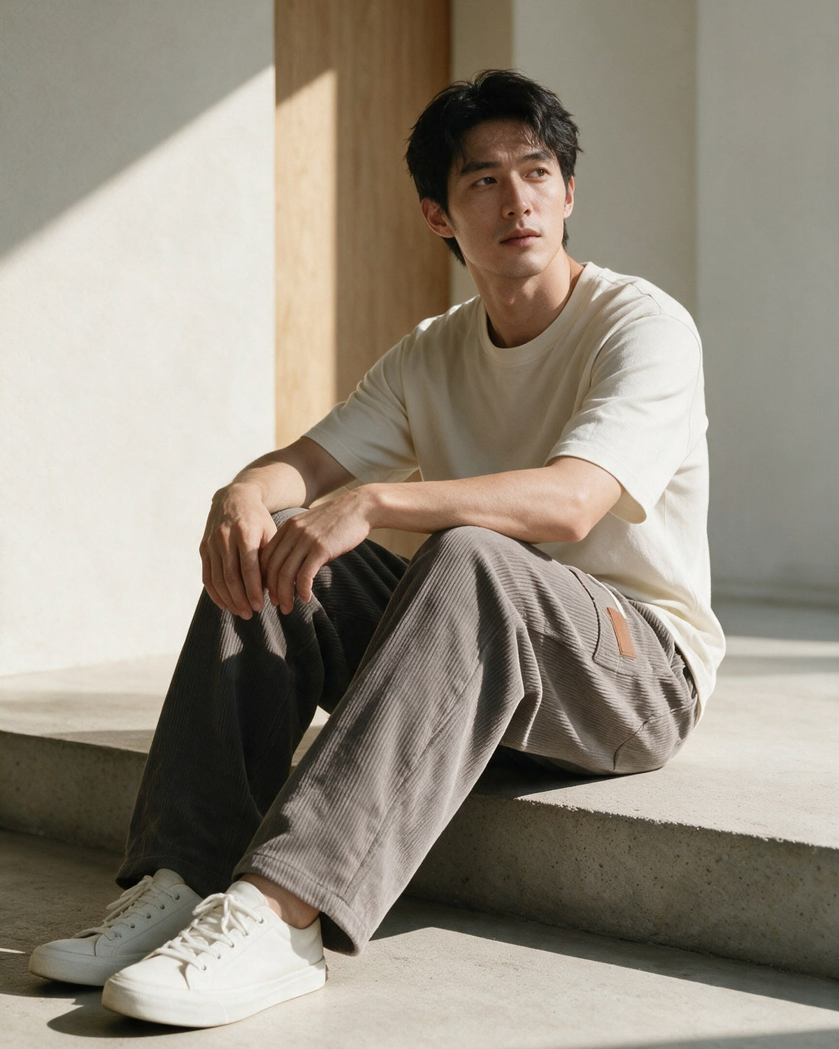 Marlow trousers worn seated