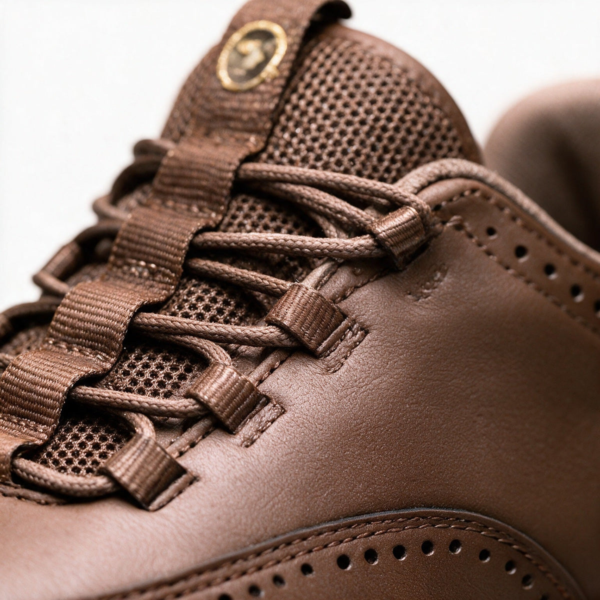 Pemberton laces and mesh tongue, close-up
