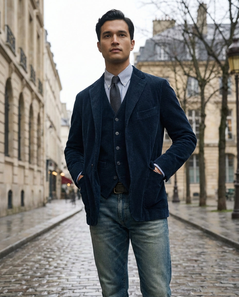 Harrington™ – Vintage Corduroy Blazer & Vest Set