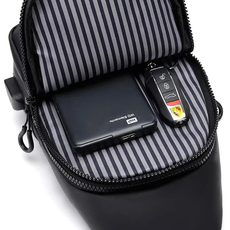 Waterproof Crossbody Bag with USB Port - SyncPack™