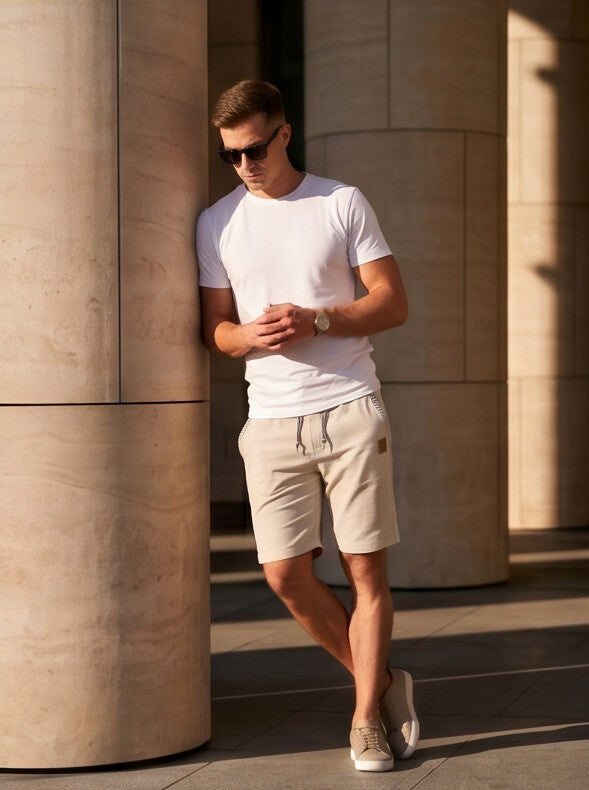 Coastal — Men's Drawstring Shorts with Leather Patch — 02_magnific__tile-6__41973