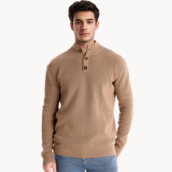 Ashton Button Stehkragen-Pullover | Lupi