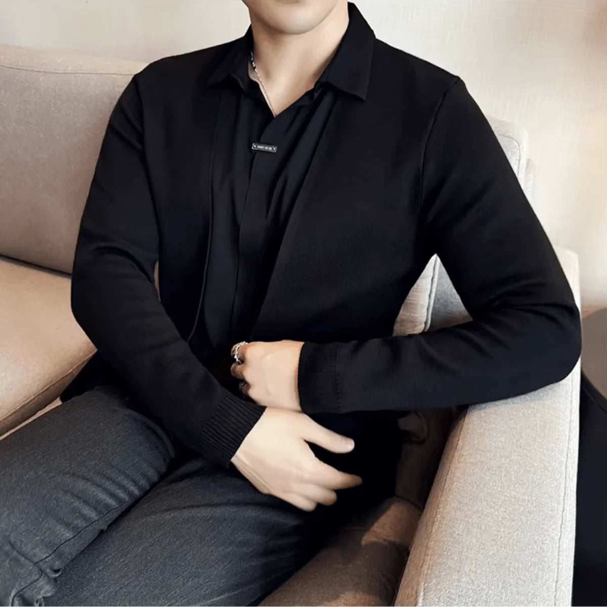 Layer™ – 2-in-1 Shirt with Cardigan Effect