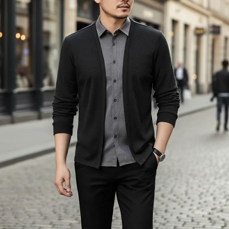 Cardigan Illusion™ – 2-in-1 Layered Shirt & Cardigan