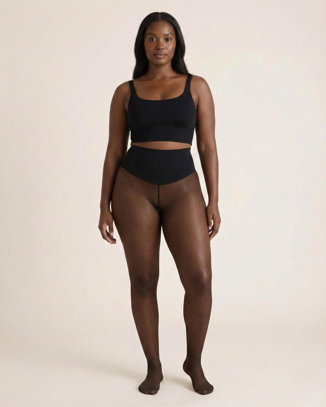 Curvy™ – Fleece-lined tights with a natural sheer look