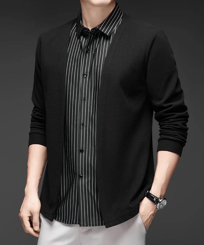Gianluigi™ – Italian Cut 2-in-1 Cardigan Shirt