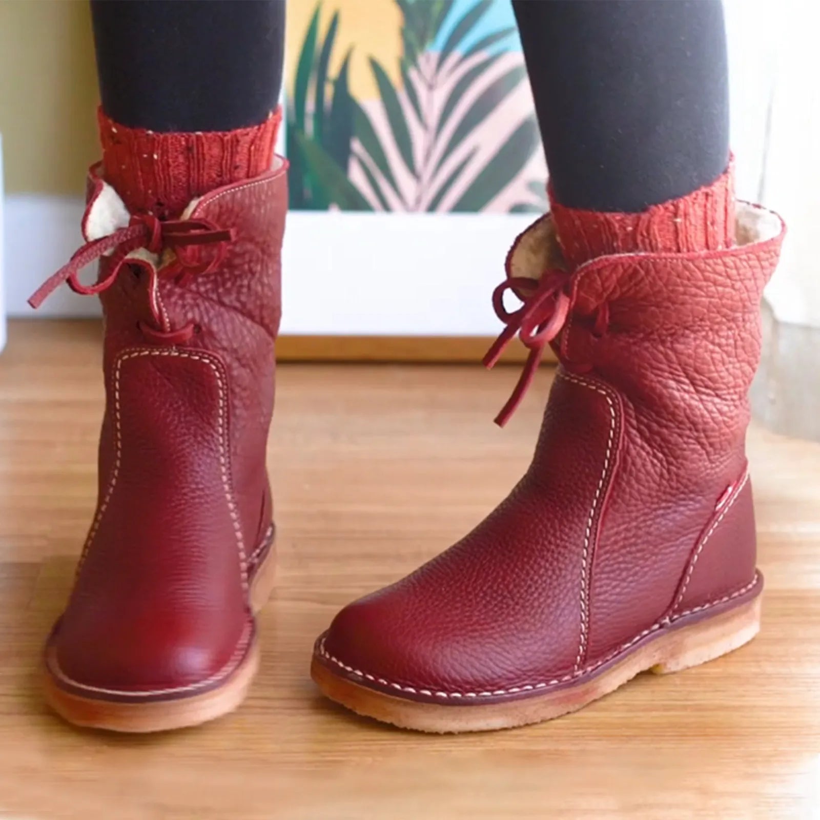 WASSERDICHTE POLARSTIEFEL AUS LEDER MIT WOLLFUTTER | Lupi