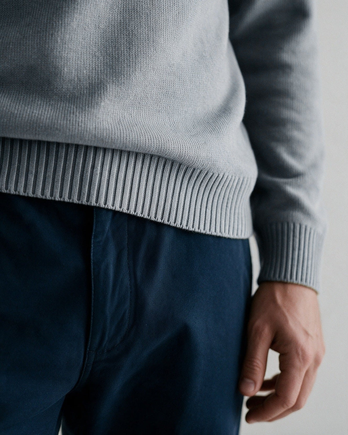 Alder ribbed hem, close-up