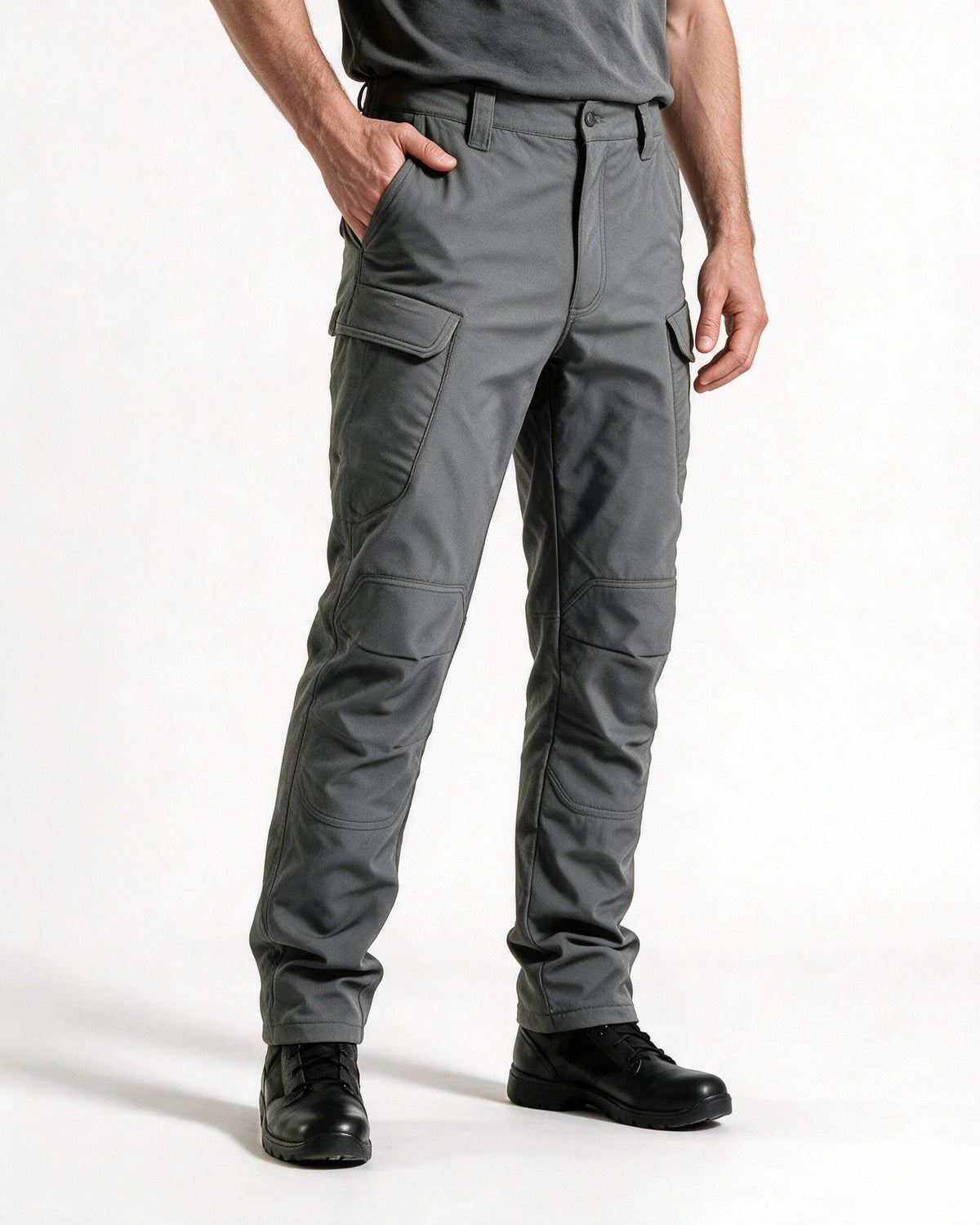 Braddock cargo pants in Grey, front view