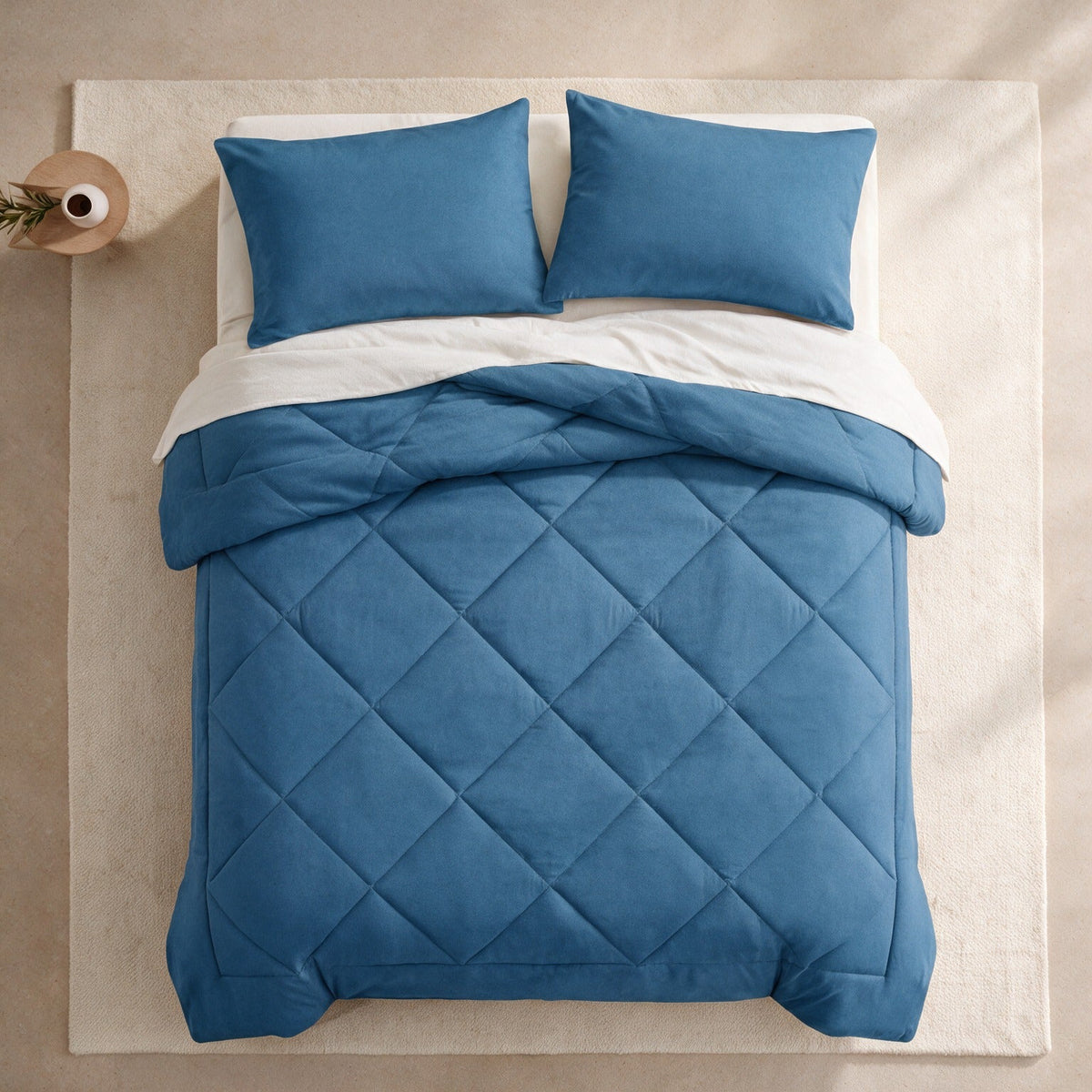 EverSleep All-Season Duvet in Blue, seen from above