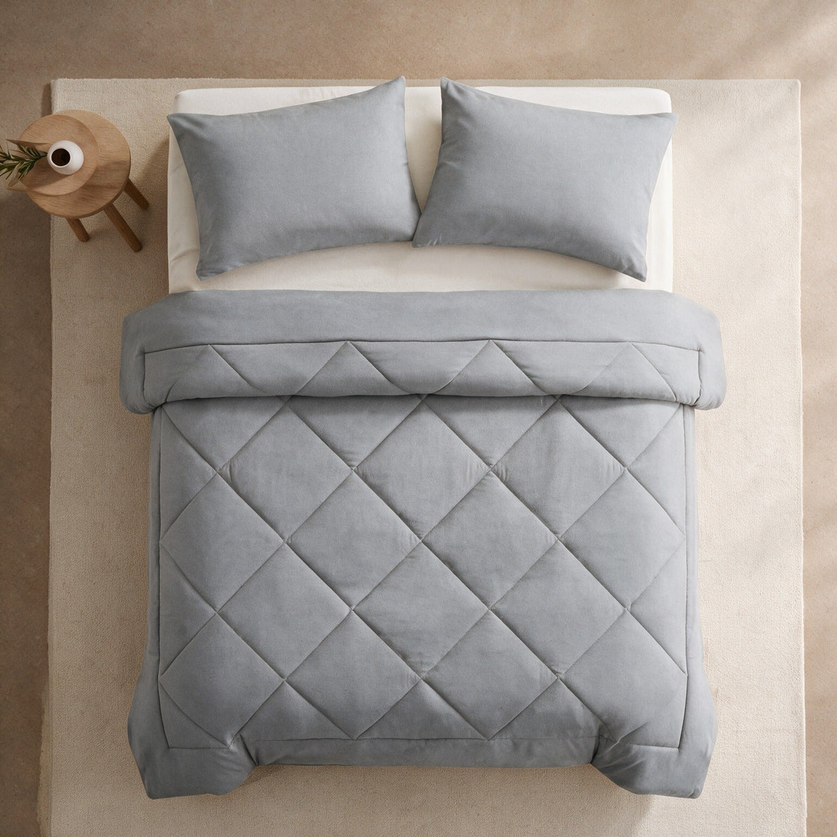 EverSleep All-Season Duvet in Grey, seen from above
