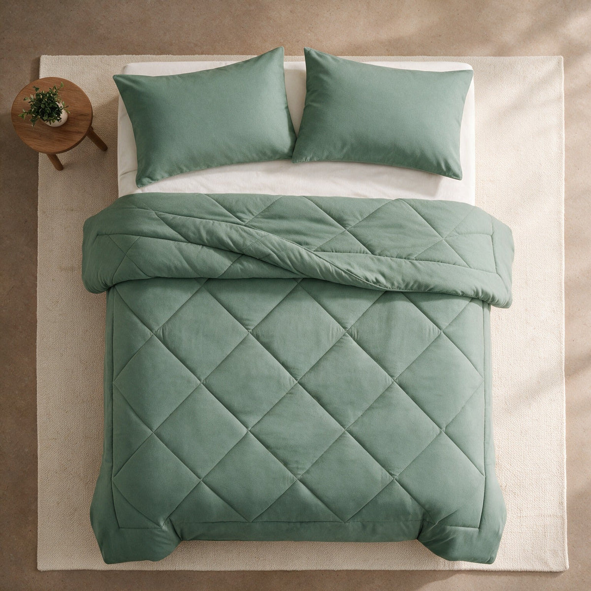 EverSleep All-Season Duvet in Sage, seen from above