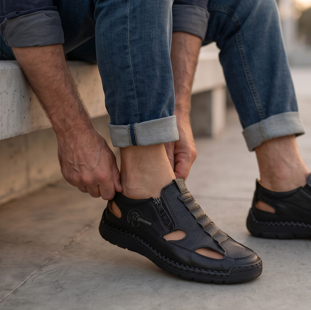 5. Layered leather construction flexes where you need it, supports where you don't