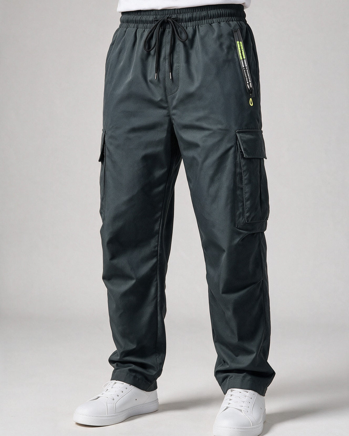 Hartley outdoor cargo trousers in Dark Gray, front view