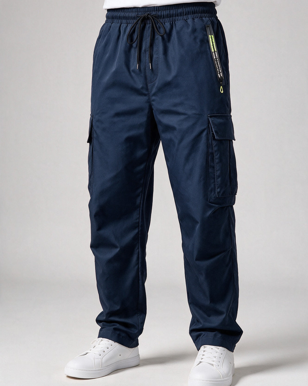 Hartley outdoor cargo trousers in Navy Blue, front view