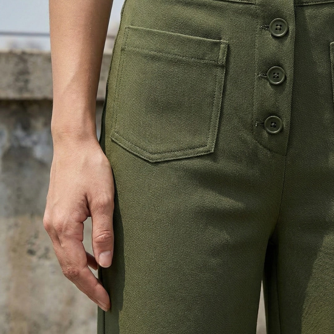 Vellura pants pocket and buttons