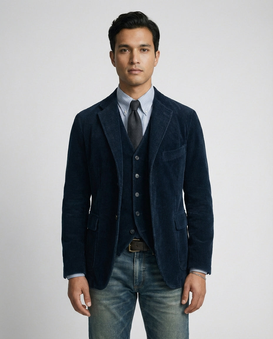 Harrington™ – Vintage Corduroy Blazer & Vest Set