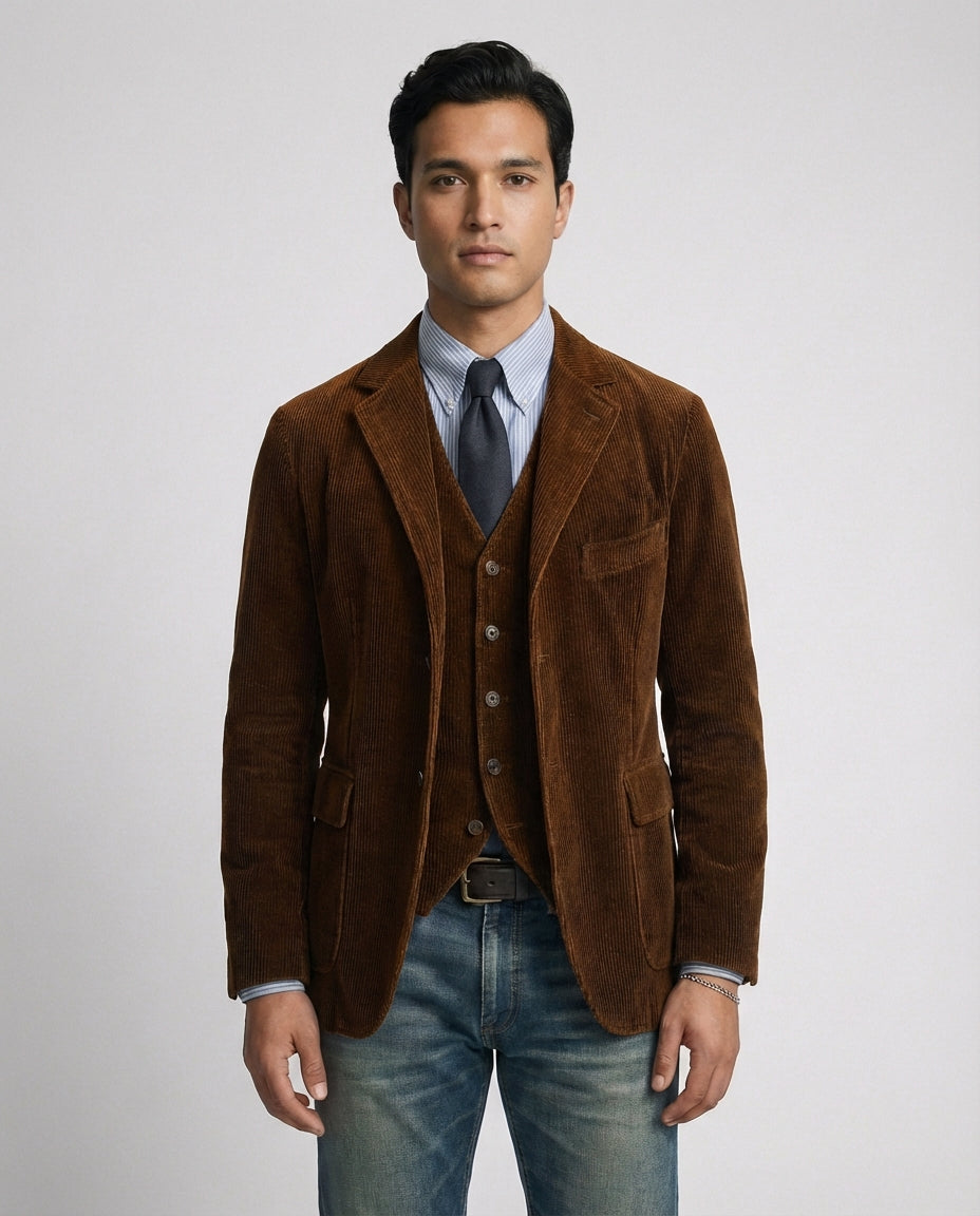 Harrington™ – Vintage Corduroy Blazer & Vest Set