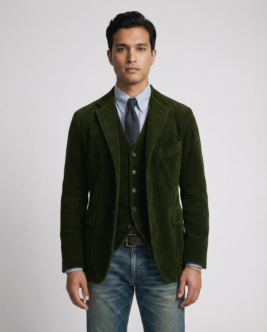 Harrington™ – Vintage Corduroy Blazer & Vest Set
