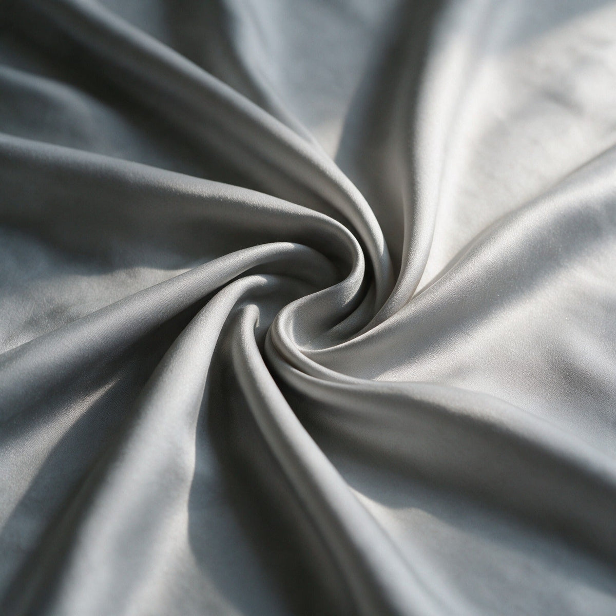 Rydal silky sheet fabric in Grey with a soft sheen, close-up